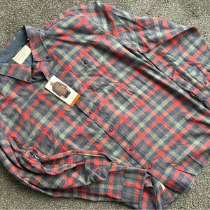 Men’s XXL Weatherproof Men's Casual Flannel Shirt - Orange, Grey, and Green NWT